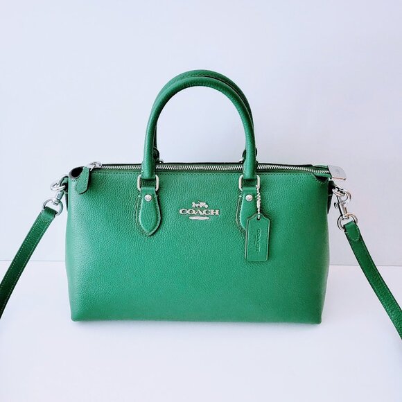 Coach CR156 Refined Leather Georgia Satchel Crossbody Handbag Shamrock - Picture 1 of 8